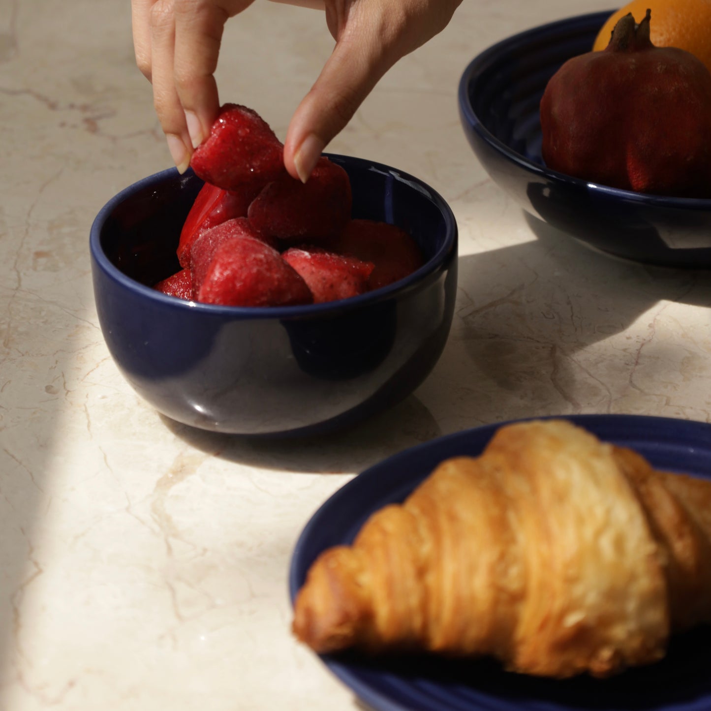 Midnight Blue Ceramic Snack Bowl