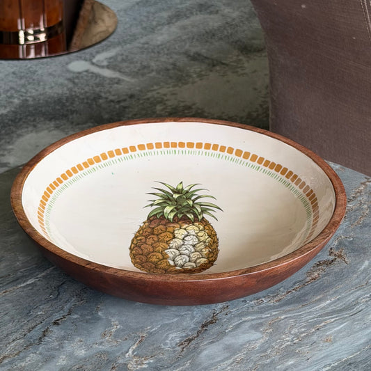 Pineapple Large Serving Bowl with Servers