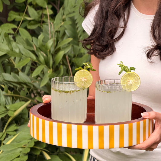 Sunny Stripes Round Tray