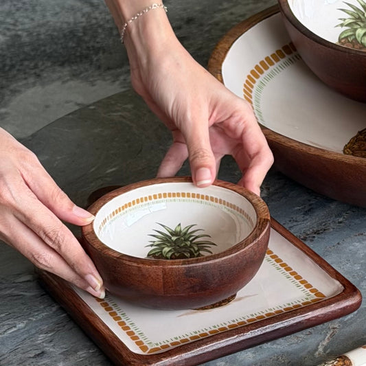 Pineapple Wooden Small Bowl